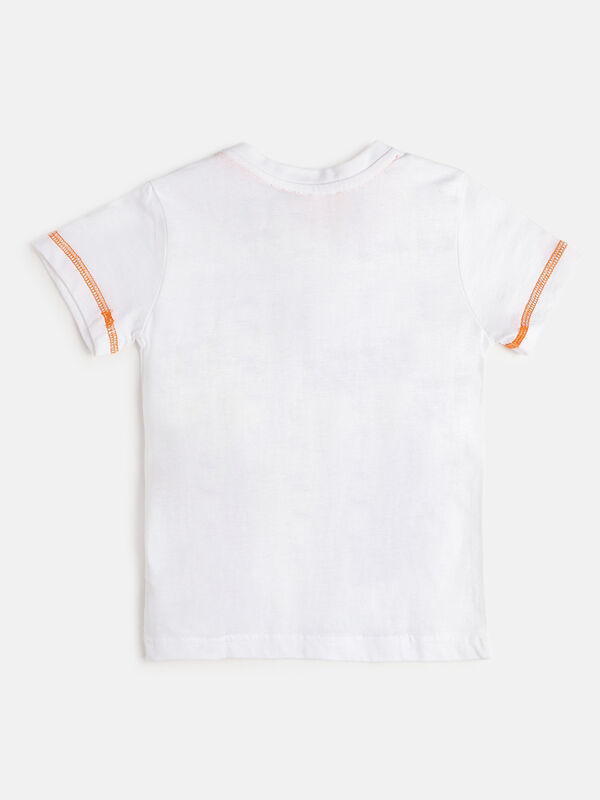 Boys Medium Orange Knitted T-shirt with Short Pants image number null